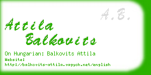 attila balkovits business card